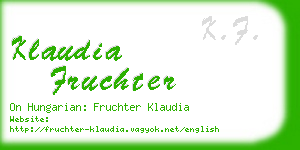 klaudia fruchter business card